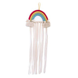 Sigdio Hair Bows Holder Handmade Bohemian Girls Clips Organizer Hairpins Rainbow Hanger for Storage or Decoration (Red)