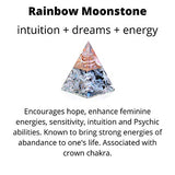 New Inspirational Orgonite Pyramid for Success | Rainbow Moonstone Orgone Pyramid