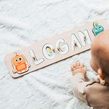 Personalized Wood Name Puzzle With Pegs & Custom Design - Toddler