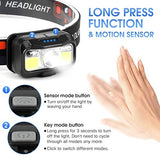 Headlamp Rechargeable, LHKNL 1100 Lumen Super Bright Motion Sensor Head Lamp