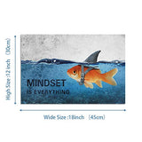 Inspirational Canvas Wall Art Quotes Abstract Blue Goldfish Shark Pictures Posters Painting