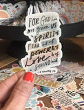 Christian stickers about faith, Jesus, scripture, prayer