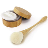 30ml/1Oz. Empty Loose Powder Container with Brush Bamboo Cosmetic Bake Make-up Loose Powder Jar with Sifter Lid and Powder Puff