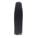 14 Inch Clip In Human Hair Extensions 120g, Remy Human Hair Double Weft, 8 Pieces/lot with 20Clips, Black (Clip In 14" - #1, 120g)