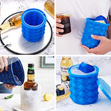 ALLADINBOX Ice Cube Mold Ice Trays, Large Silicone Ice Bucket, (2 in 1) Ice Cube Maker