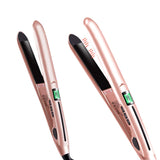 Flat Iron for Hair - Homfu Hair Straighter and Curler 2 in 1 Ceramic Tourmaline Ionic Flat Hair Iron Dual Voltage 10S Instant Heat Staighten Irons