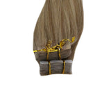 Sunny Tape in Hair Extensions Ash Blonde Highlights Bleach Blonde,100% Remy Human Hair Extensions Tape in Natural Straight Hair for Women 22inch 20pcs/50g