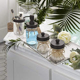 Mason Jar Bathroom Accessories Set 4 Pcs - Mason Jar Soap Dispenser & 2 Apothecary