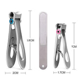 Nail Clippers for Thick Nails, Wide Jaw Opening Nail Clippers Stainless Steel Oversized Fingernail and Toenails Clippers with Nail File for Men Seniors(2 Sizes, Sliver)