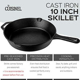 Pre-Seasoned Cast Iron Skillet (10-Inch) with Handle Cover Oven Safe Cookware