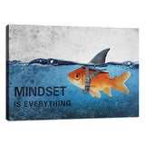 Inspirational Canvas Wall Art Quotes Abstract Blue Goldfish Shark Pictures Posters Painting