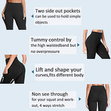 High Waist Yoga Pants with Pockets for Women - Tummy Control Workout Running