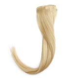 14 Inch Remy Clip in Hair Extensions 100% Human Hair 60g Thin Standard Weft 8 Pcs Clip on Human Hairpieces Medium Length Silky Straight Hair for Women Beauty #613 Bleach Blonde