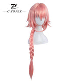 C-ZOFEK Astolfo Cosplay Wig Long Braided Pink Hair (Pink)