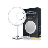 eLimko Lighted Makeup Mirror Large 8.5 Inch with 5X Small Magnifying Mirror Cosmetic LED Light Sensor Touch Screen Smart Adjustable Brightness USB Rechargeable Cordless Vanity Mirror