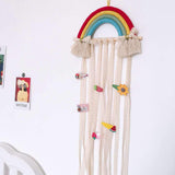 Sigdio Hair Bows Holder Handmade Bohemian Girls Clips Organizer Hairpins Rainbow Hanger for Storage or Decoration (Red)