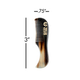 ZEUS Natural Horn Mustache Comb in Deluxe Tin - 76mm Moustache Comb for Men!