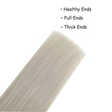 LaaVoo Micro Beads Hair Extensions Human Hair Blonde Micro Loop Extensions 18inch Solid Color Platinum Blonde Micro Human Hair Extensions Real Remy Microlink Hair 50g/50s