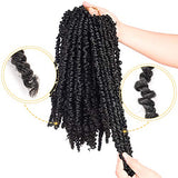 Silike 6 Packs 72 Roots 14inch Pre-twisted Passion Twist Crochet Braiding Hair-Pre-looped Passion Twist Hair for Black Women (1b)