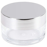 Beauticom 20g/20ml USA Acrylic Round Clear Jars with Lids for Lip Balms, Creams, Make Up, Cosmetics, Samples, Ointments (120 Pieces Jars + Lids, SILVER)