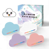 Rainbow Bath Bombs Gift Set - 4 Handmade Fizzies for Women 6.3 oz - Perfect for Bubble & Spa Bath- Essential and Fragrance Oils for Moisturizing Dry Skin - Unique Birthday & Beauty Products,（4 Pack）