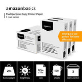 Amazon Basics Multipurpose Copy Printer Paper - White, 8.5 x 11 Inches, 3 Ream Case