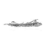 Crystal Zircons Hair Clips Clear Bridal Hair Barrettes Sparkling Simple Feather Design – Wedding Birthday Valentines Day Gifts Head Wear Hairpins for Women and Girls