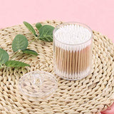 Tbestmax 10 Oz Plastic Cotton Swab Ball Pad Holder, Qtip Jar Clear Makeup Organizer