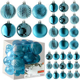 Acid Blue Christmas Ball Ornaments for Christams Decorations - 36 Pieces Xmas Tree