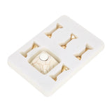 Magnetic Nail Tip with Nail Art Practice Stand Base - Alloy Magnets Holder/Marble Base for Nail Art Display 5+1Pcs (Beige)