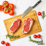 Smirly Bamboo Cutting Board for Kitchen: Set of 4 Butcher Block Wood Cutting Boards