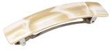 French Amie Oblong Cream Nouget Handmade 3.5 Inches Strong Grip Celluloid Ivory Automatic Hair Clip Hair Barrette - (Cream Nouget)