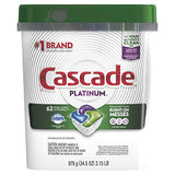 Cascade Platinum Dishwasher Pods, ActionPacs Detergent, Fresh, 62 Count