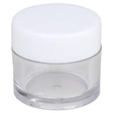 Beauticom 7 Gram / 7 ML Thick Wall Round Leak Proof Clear Acrylic Jars for Beauty, Cream, Cosmetics, Salves, Scrubs (72 Pieces Bottom Clear Base + 72 Pieces Lids, White)
