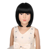 BERON Child Short Bob Girls Wave Cosplay Wig Halloween Costumes Anime Party Wig (Black)