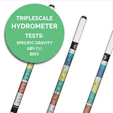 Brewer's Elite Hydrometer & Test Jar Combo, Hardcase, Bag, Brush & Cloth - Triple Scale