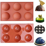 2pcs Semi Sphere Silicone Mold, Baking Mold for Making Hot Chocolate Bomb, Cake