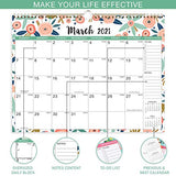 2021 Calendar - Wall Calendar 2021 with Foral Monthly Page, Jan 2021 - Dec 2021
