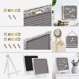 Tukuos Double Sided Felt Letter Board with Rustic Wood Frame,750 Precut Gold
