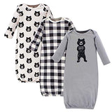 Yoga Sprout Unisex Baby Cotton Gowns, Bear Hugs