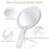 Gotofine Double Sided 1x - 7X Magnification Hand Held Makeup Mirror with Stand,Clear (7X)