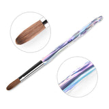 Alexnailart Acrylic Nail Brush Round Head Nail Art Painting Pen with Symphony Crystal Handle Nail Design Manicure Tool (10#)