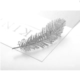 Crystal Zircons Hair Clips Clear Bridal Hair Barrettes Sparkling Simple Feather Design – Wedding Birthday Valentines Day Gifts Head Wear Hairpins for Women and Girls
