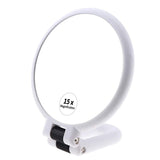 15x Magnifying Handheld Mirror ,Travel Folding Hand Held Mirror,Double Sided Pedestal Makeup Mirror with 1/15x Magnification