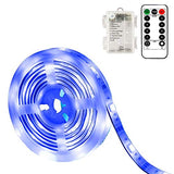 Blue Led Strip Lights Waterproof Battery Operated with Remote, 8 Modes, Dimmable