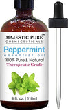 Majestic Pure Peppermint Essential Oil, Pure and Natural, Therapeutic Grade Peppermint Oil