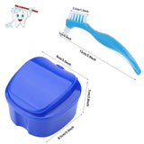 4Pcs Denture Bath Box Case & Cleaner Brush Set (3+1), AUHOKY Premium False Teeth Storage Box with Net Strainer, Mouth Guard Soaking Cup Container Holder for Travel Retainer Cleaning (Mixed Colors)