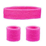 Neon Pink Sweatbands Set