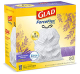 Glad ForceFlex Tall Kitchen Drawstring Trash Bags 13 Gallon White Trash Bag