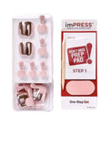 Kiss imPress Press-On Gel Light Pink Pedicure Nails BIPT015 Stiletto (For Toes)